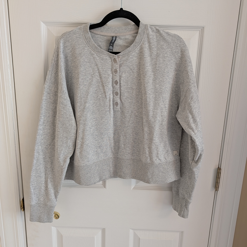 Vuori Laguna Henley Sweatshirt, gray, size M